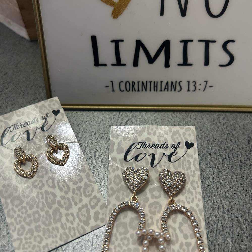 Heart and Hoop Earrings Set